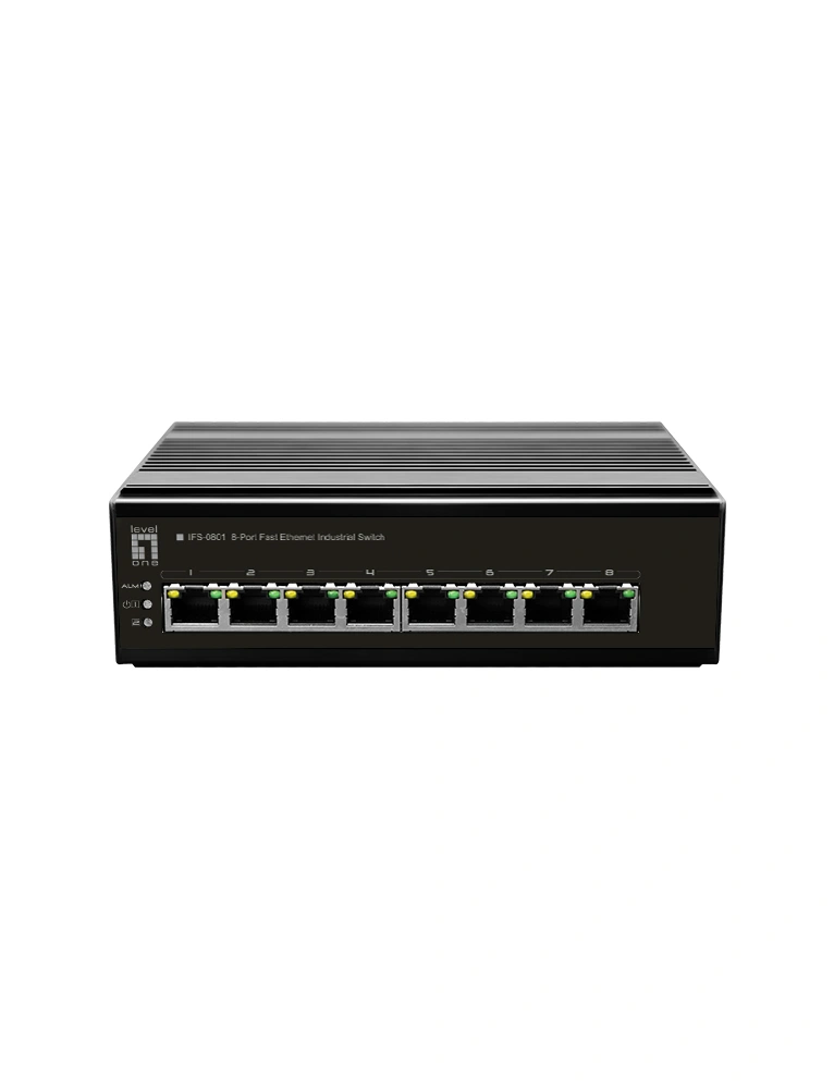 Switch 8xRJ45 10/100 pt șină DIN, fără sursă alimentare