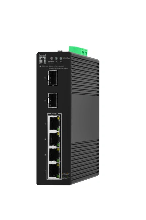 Switch șină DIN 4xRJ45 PoE 1000 + 2xSFP, fără alimentare