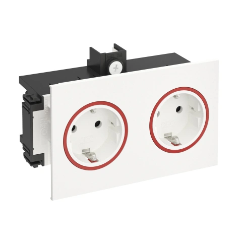 Priza date dubla pt.canal parapet SIGNA,RAL9001 crem