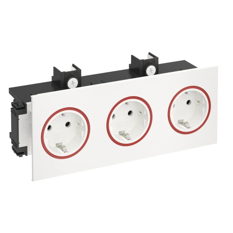 Priza pt. IT tripla pt.canal parapet SIGNA,RAL9010 alb
