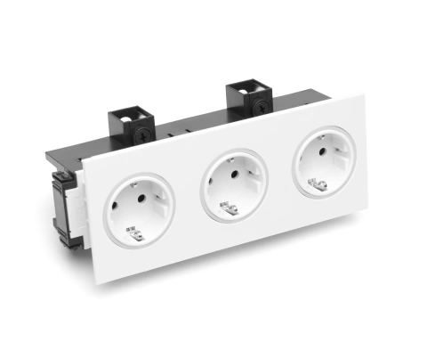 Priza 230V/16A tripla pt.canal parapet SIGNA, RAL9010 alb