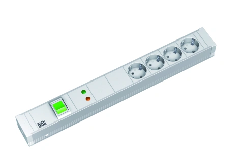 PDU19'' 5xSchuko Alb, intr.,2m fisa Schuko, AL,prot.,filtru