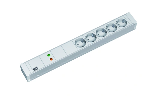 PDU19'' 5xSchuko Alb, 2 m fisa Schuko, AL,prot., filtru