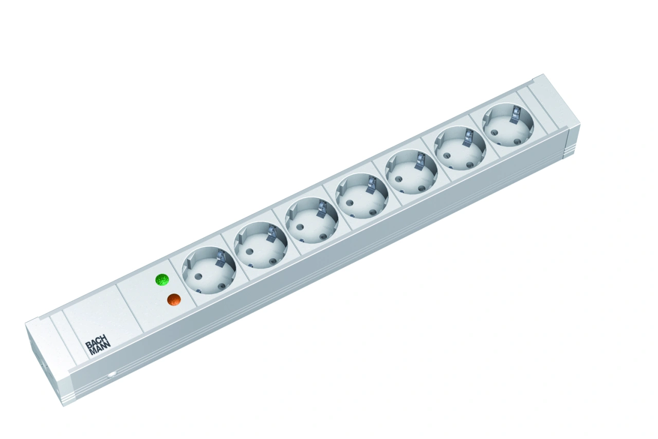 PDU19'' 7xSchuko Alb, 2 m fisa Schuko, AL,prot.