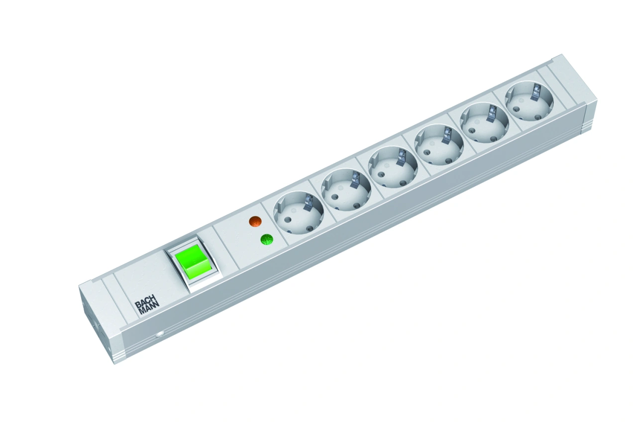 PDU19'' 6xSchuko Alb, intr., 2 m fisa Schuko, AL,prot.