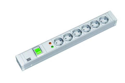 PDU19'' 6xSchuko Alb, intr., 2 m fisa Schuko, AL,prot.
