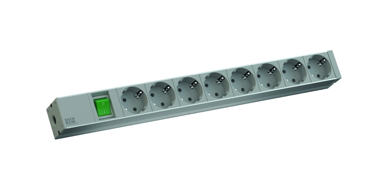 PDU19'' 8xSchuko, 2m fisa Schuko, AL, intrerupator, 438,5 mm