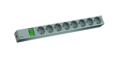 PDU19'' 8xSchuko, 2m fisa Schuko, AL, intrerupator, 438,5 mm