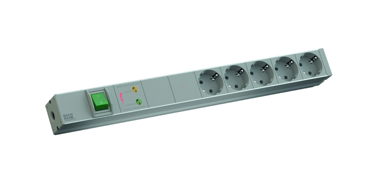 PDU19'' 5xSchuko, 2 m fisa Schuko, AL, intr.,prot., Filtru