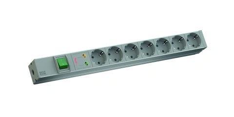 PDU19'' 7xSchuko, 2 m fisa Schuko, AL, intr.,prot.