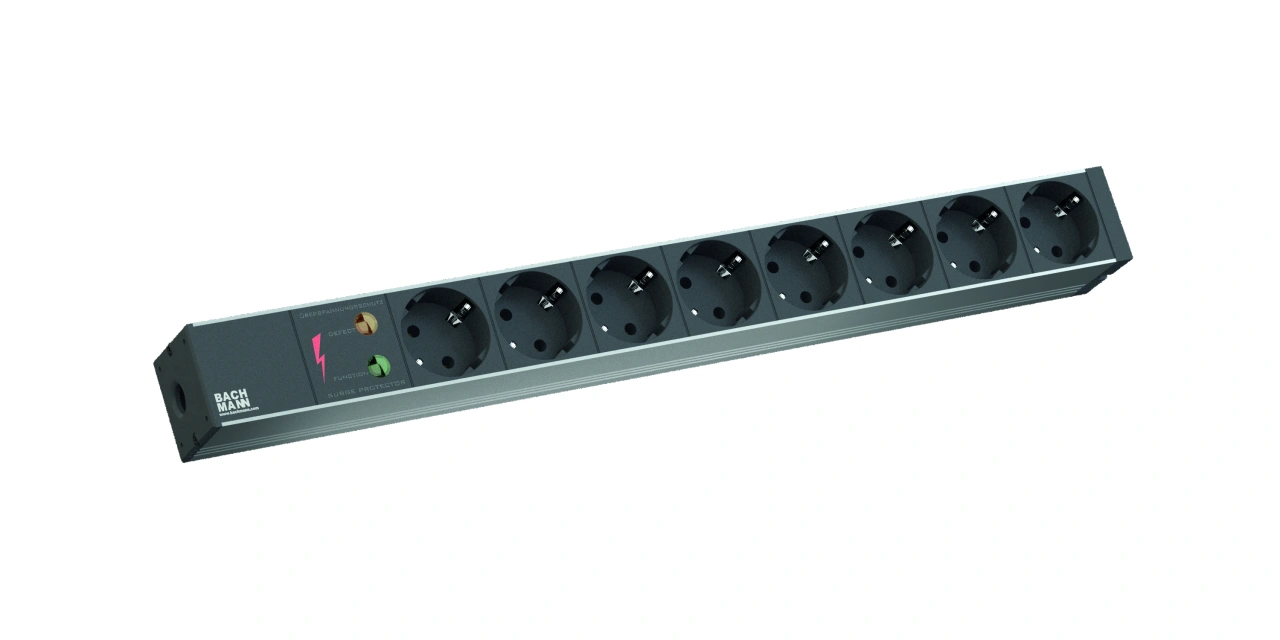 PDU19'' 8xSchuko, 2 m fisa Schuko, AL- Negru,prot.
