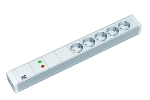 PDU19'' 5xSchuko Alb, 2 m fisa Schuko, PVC,prot., filtru