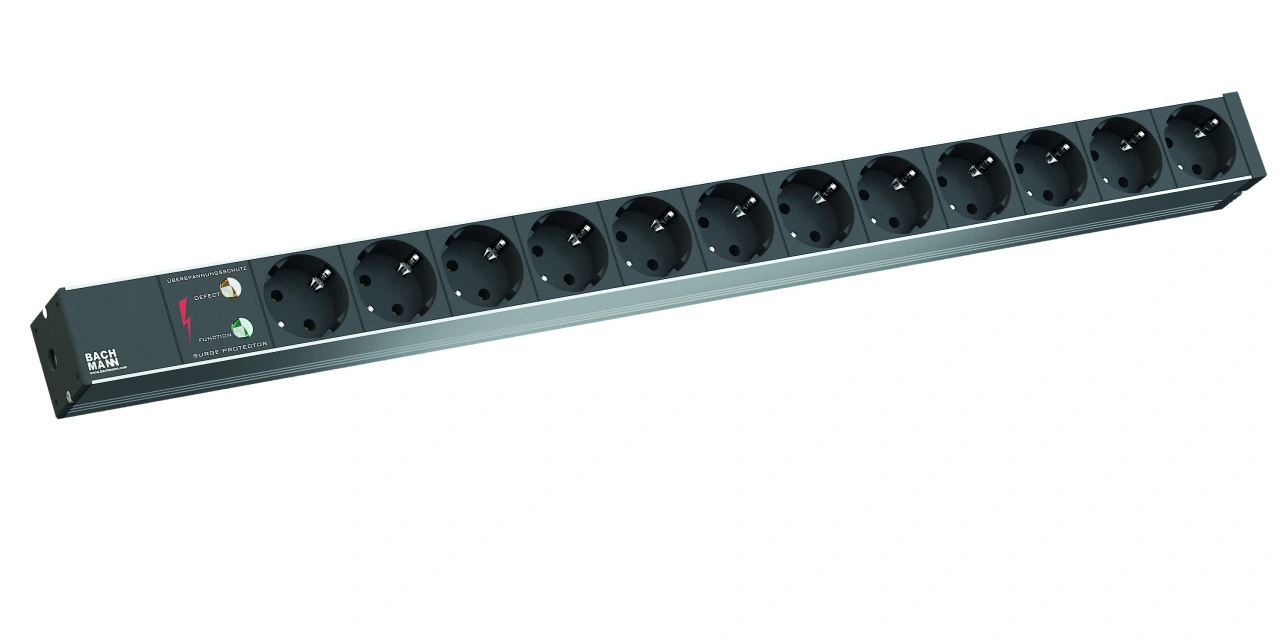 PDU19'' 12xSchuko, 2 m fisa Schuko, AL,prot.