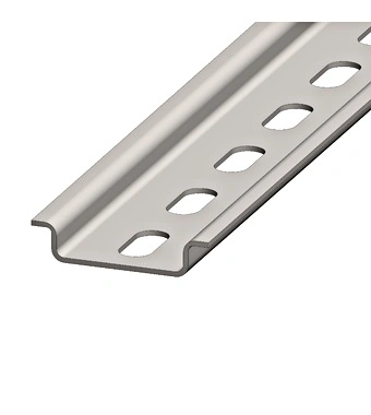 Şină omega din oţel zincat, 2000x35x15mm, perforată