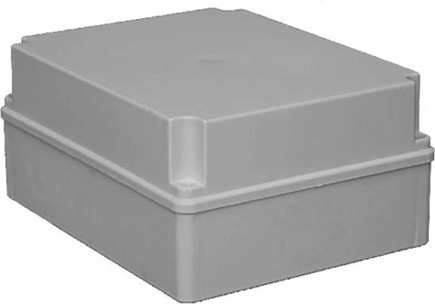 Cutie cu capac din PVC gri, LxlxA=158x118x96mm