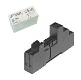 SET: PCB Relay, 2 CO, 8A, 24VDC, 5mm and Socket