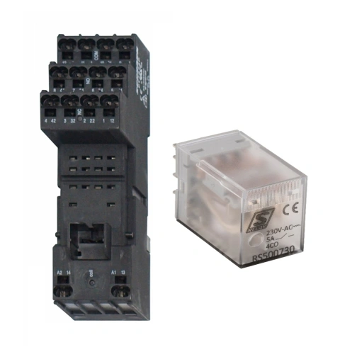SET: Plug-in Relay, 4 CO, 5A, 230VAC and Socket