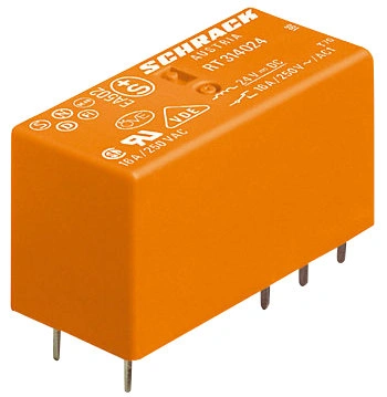 Releu seria RT, 8A, 230VAC, 2CC, pini la 5.0mm