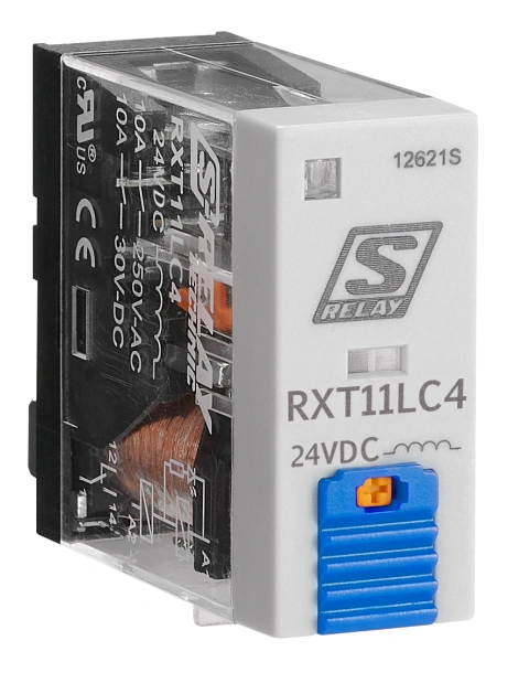 Releu industrial îngust, 1CC, 24Vc.c., 10A, LED+diodă prot