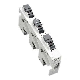 Suport portfuzibile cu montaj pe bară + LED CC, 3 poli