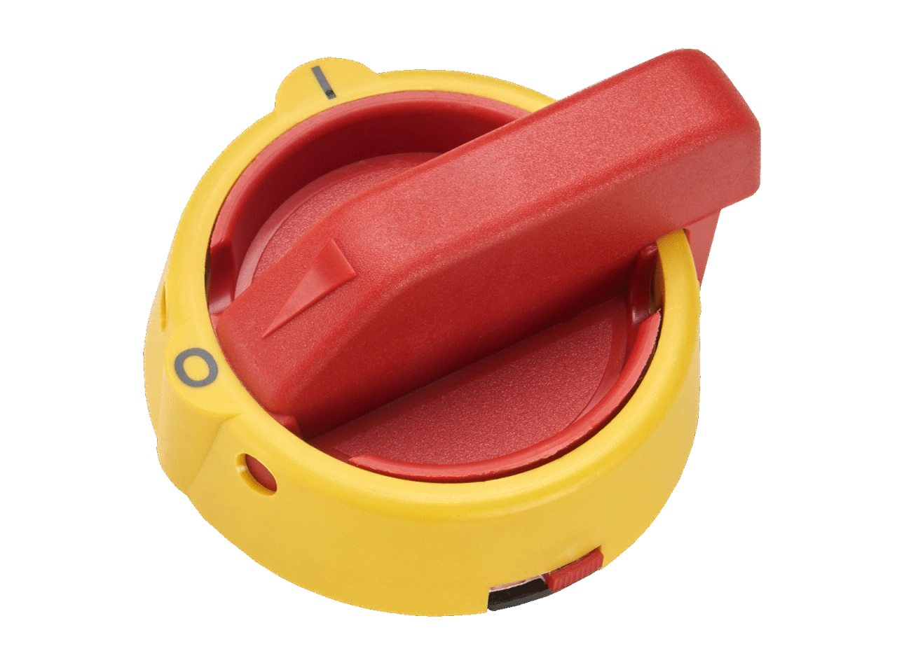 CAPUS Panel Rotary handle w.def. door inter-lock. yellow-red