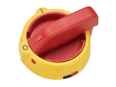 CAPUS Panel Rotary handle w.def. door inter-lock. yellow-red