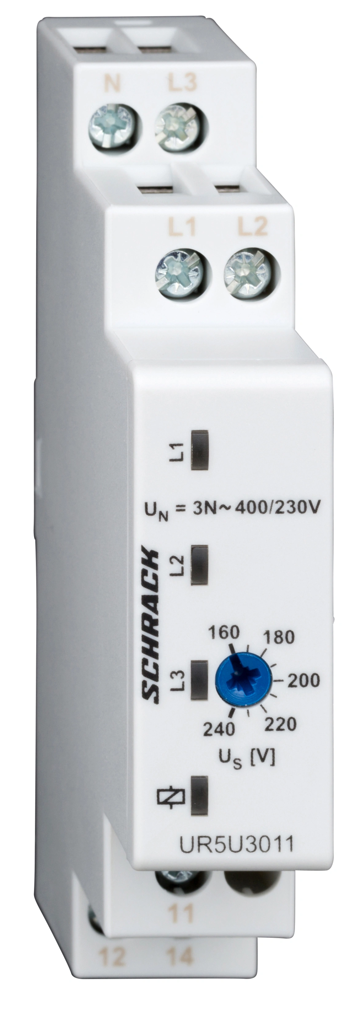 Releu supraveghere tensiune trifazată 3x160-240V, 1CC