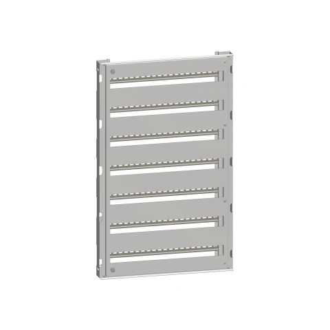 Cadru modular 7 rânduri x 27 mod., pe balamale, cu şine DIN