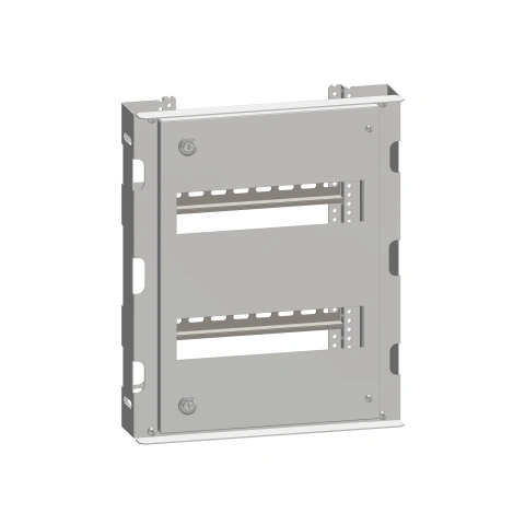 Cadru modular 2 rânduri x 11 mod., pe balamale, cu şine DIN