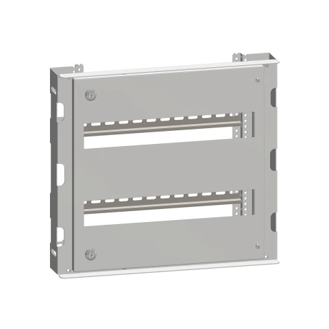 Cadru modular 2 rânduri x 17 mod., pe balamale, cu şine DIN