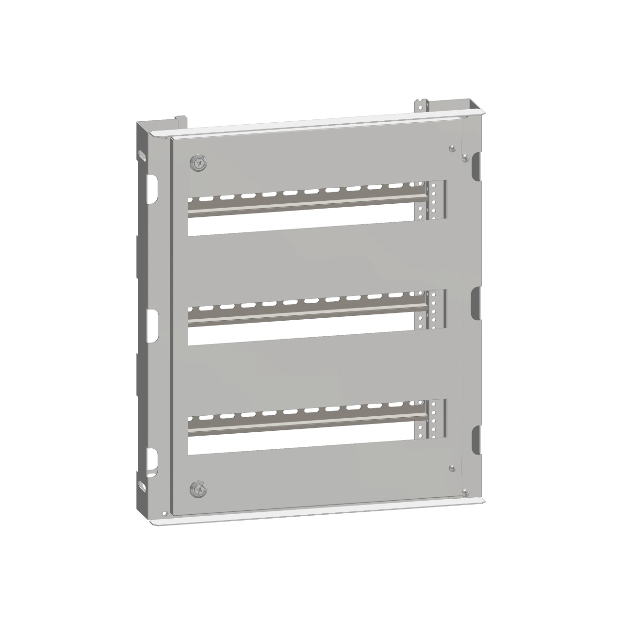 Cadru modular 3 rânduri x 17 mod., pe balamale, cu şine DIN