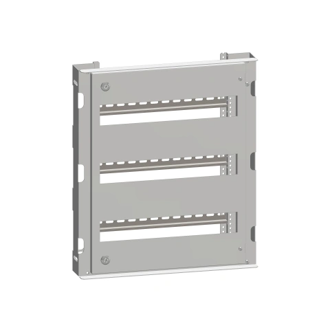 Cadru modular 3 rânduri x 17 mod., pe balamale, cu şine DIN