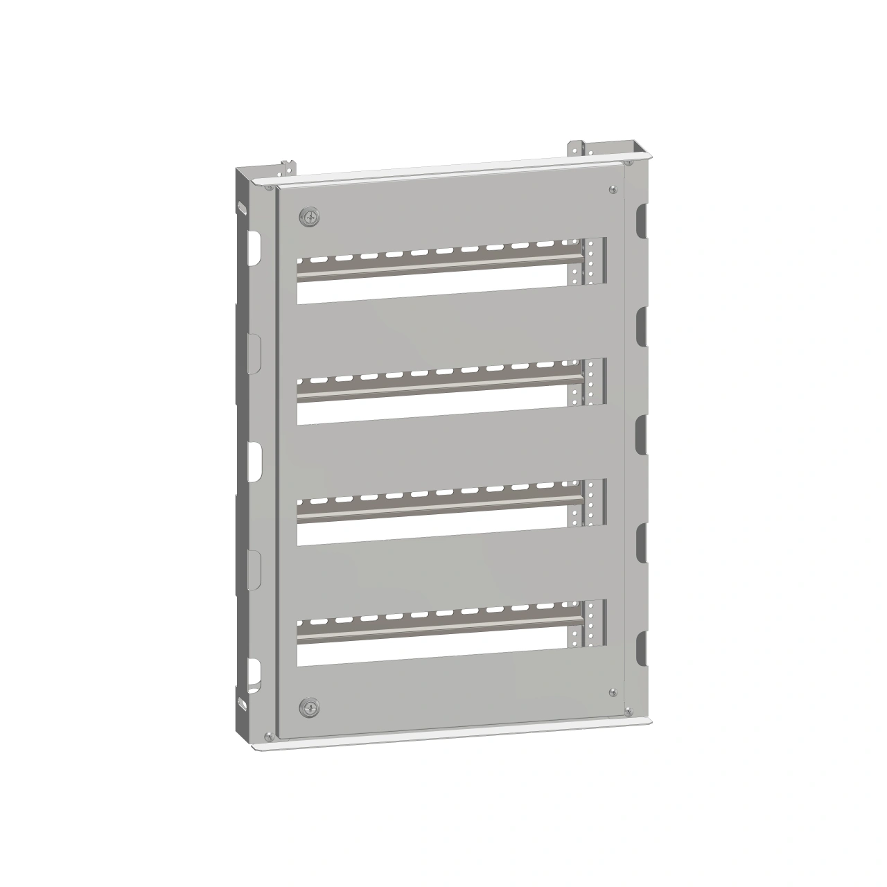 Cadru modular 4 rânduri x 17 mod., pe balamale, cu şine DIN