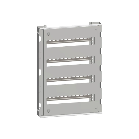 Cadru modular 4 rânduri x 17 mod., pe balamale, cu şine DIN