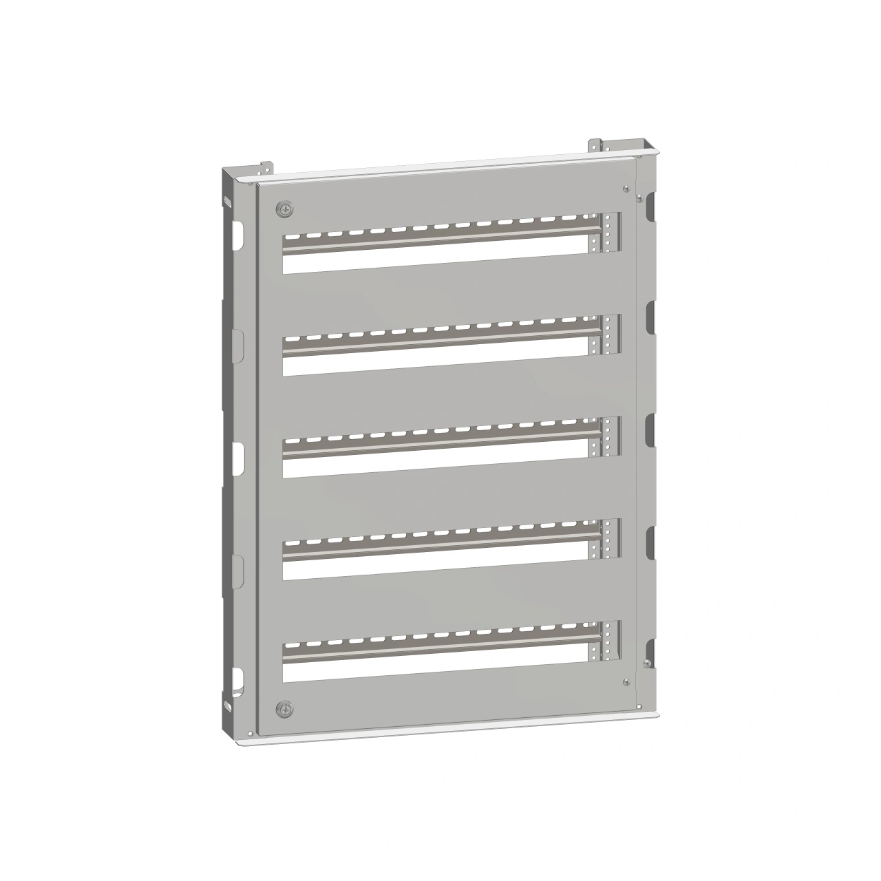 Cadru modular 5 rânduri x 22 mod., pe balamale, cu şine DIN