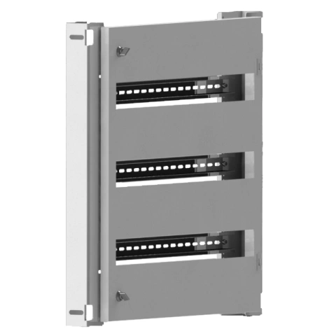 Cadru modular 3 rânduri x 25 mod., pe balamale, cu şine DIN