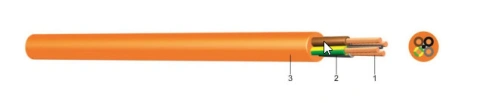 Cablu PVC pentru zone de construcție H07BQ-F 2x1 or, (PUR)