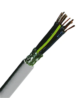 Cablu de comandă ecranat cu iz. PVC, YSLCY-JZ 5 x 0,75 gri