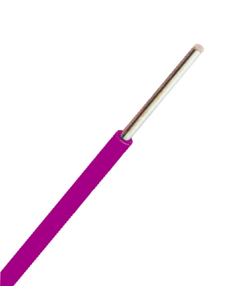 Conductor cu izolaţie din PVC H07V-U 1,5mm² violet, folie
