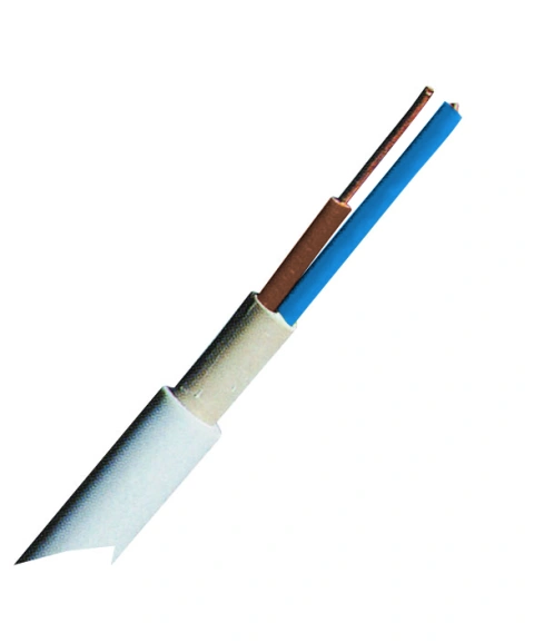 Cablu cu izol. şi manta din PVC (N)YM-O 2x1,5mm² gri deschis