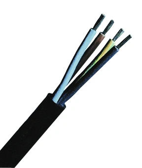 Cablu cu izol. şi manta din cauciuc H05RR-F 3 G 1,5 negru