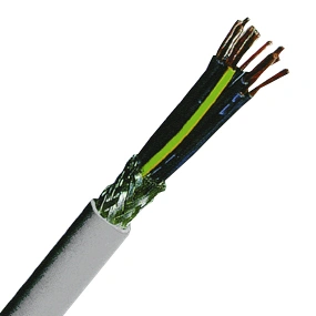 Cablu de comandă ecranat cu iz.din PVC, YSLCY-OZ 2 x 0,5 gri