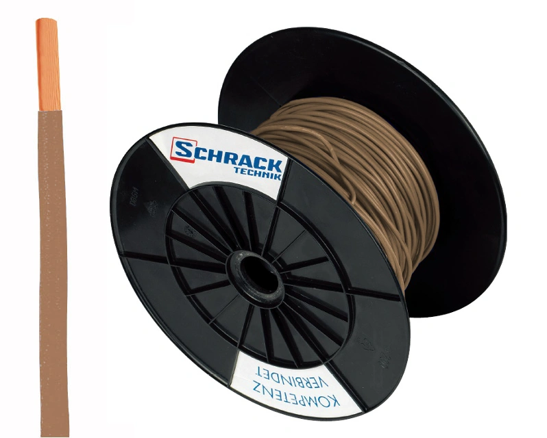 Tambur cu 300m conductor H07V-U 1,5 maro
