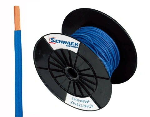 Tambur cu 200m conductor H07V-U 2,5 albastru