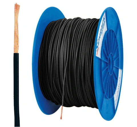 Tambur cu 500m conductor H05V-K 0,5 negru
