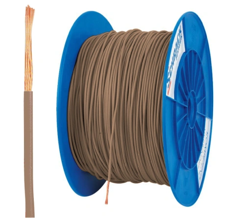 Tambur cu 500m conductor H05V-K 0,5 maro