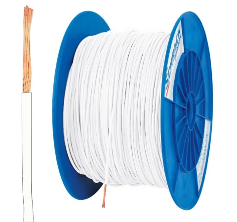 Tambur cu 500m conductor H05V-K 0,5 alb