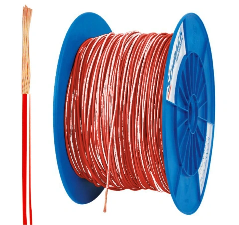 Tambur cu 500m conductor H05V-K 0,5 rosu/alb