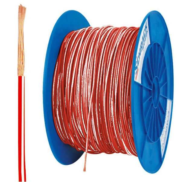Tambur cu 300m conductor H05V-K 0,75 rosu/alb