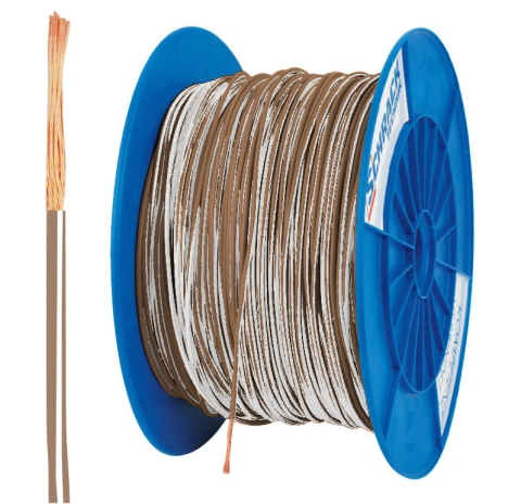 Tambur cu 300m conductor H05V-K 1 maro/alb